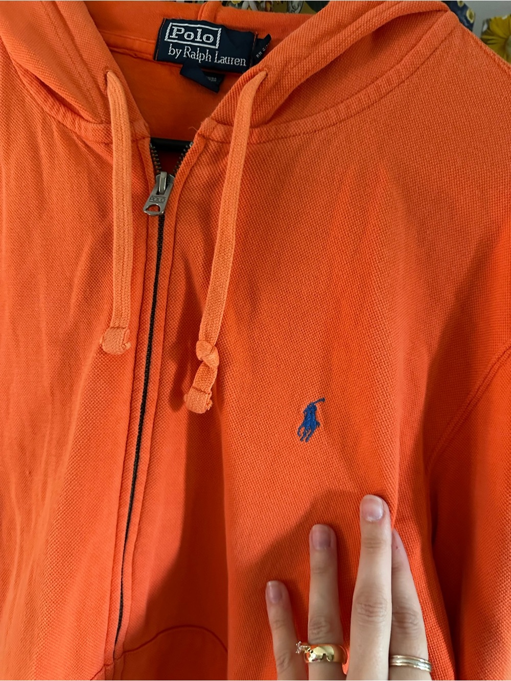 Polo by Ralph Lauren Orange Zip-Up Hoodie Medium M - Picture 2 of 4